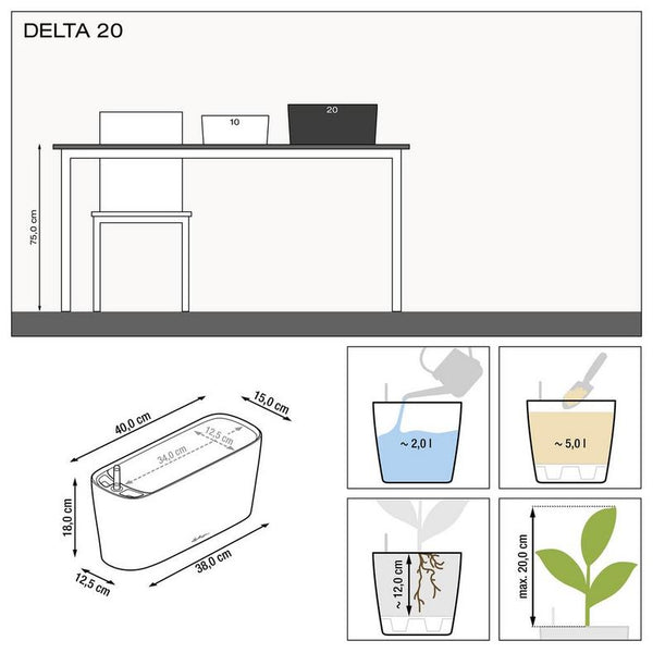 Lechuza Self-Watering Planter Box - DELTA 20