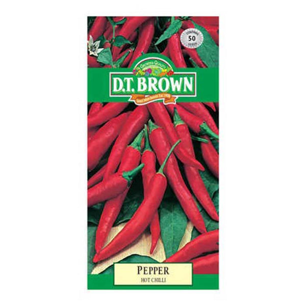 D.T. Brown Seeds - Chilli Pepper Hot - 50 Seed Pack