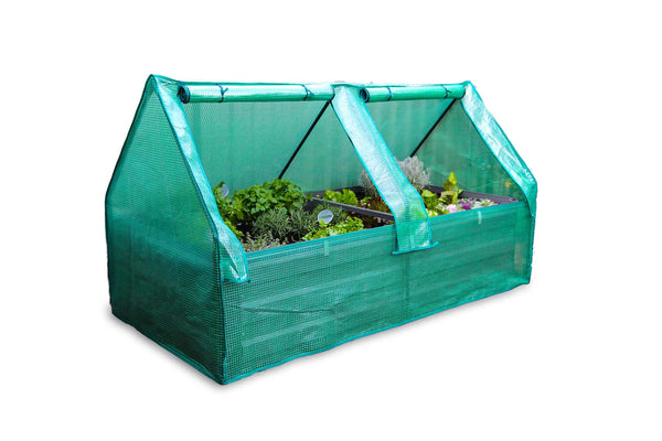 Premium Large Garden Bed - Charcoal + Drop Over Greenhouse