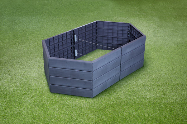 2x HEX ERGO Recycled Plastic Large Raised Garden Bed