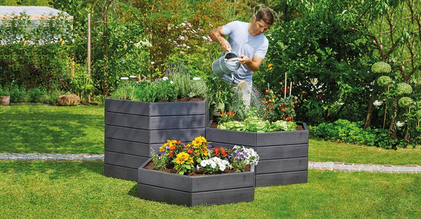 2x HEX ERGO Recycled Plastic Raised Garden Bed