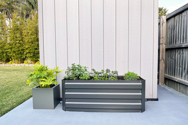 Greenlife Slimline Raised Garden Bed - 1200 x 450 x 450mm - Charcoal