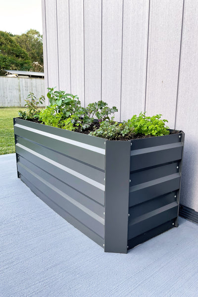 Greenlife Slimline Raised Garden Bed - 1200 x 450 x 450mm - Charcoal