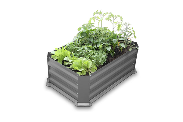 Greenlife Patio Raised Garden Bed with Plastic Base - Slate Grey