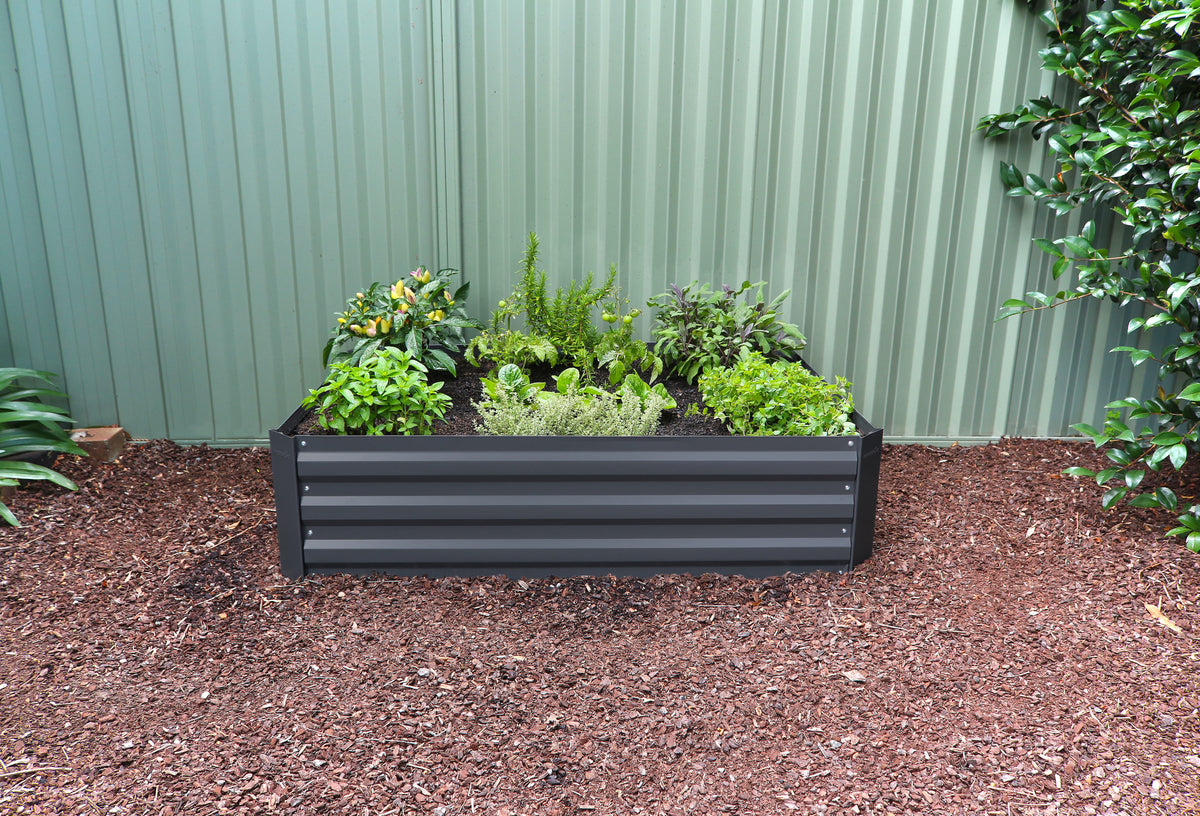 Greenlife Rectangular Raised Garden Bed 1200 x 900 x 300mm Charcoal