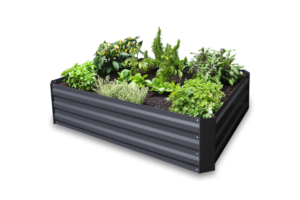 Greenlife Rectangular Raised Garden Bed 1200 x 900 x 300mm Charcoal