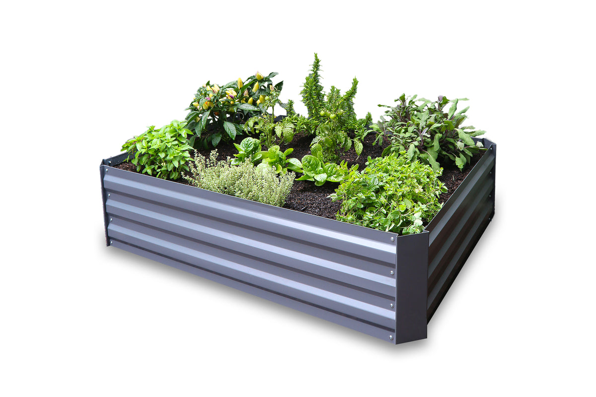 Greenlife Rectangular Raised Garden Bed 1200 x 900 x 300mm Slate Grey
