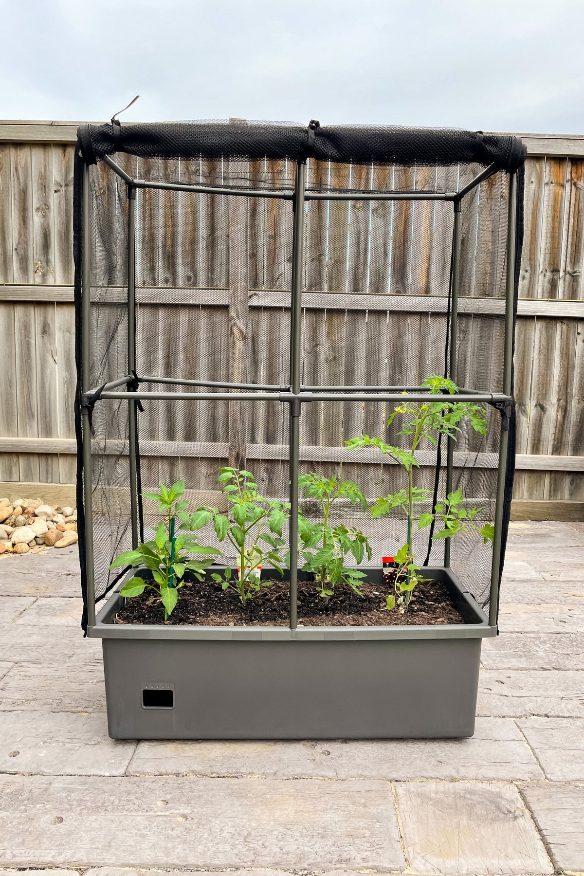 Greenlife Self-Watering Mobile Planter Box with Greenhouse & Netting