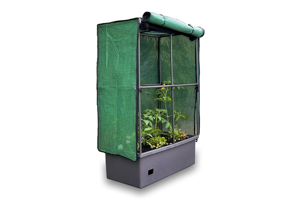 Greenlife Self-Watering Mobile Planter Box with Greenhouse & Netting