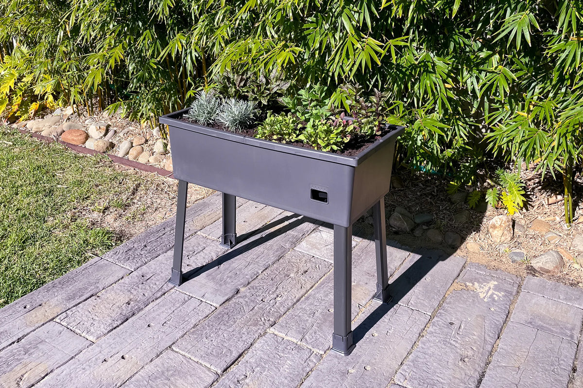 Greenlife Self-Watering Mobile Planter Box with Greenhouse + Leg Kit Bundle
