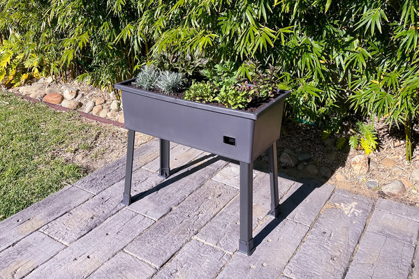 Greenlife Self-Watering Mobile Planter Box with Greenhouse + Leg Kit Bundle