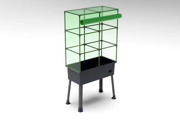 Greenlife Self-Watering Mobile Planter Box with Greenhouse + Leg Kit Bundle