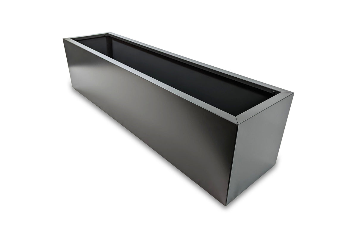 Greenlife Metal Designer Planter Box with Base 1200L x 300W x 300H Charcoal