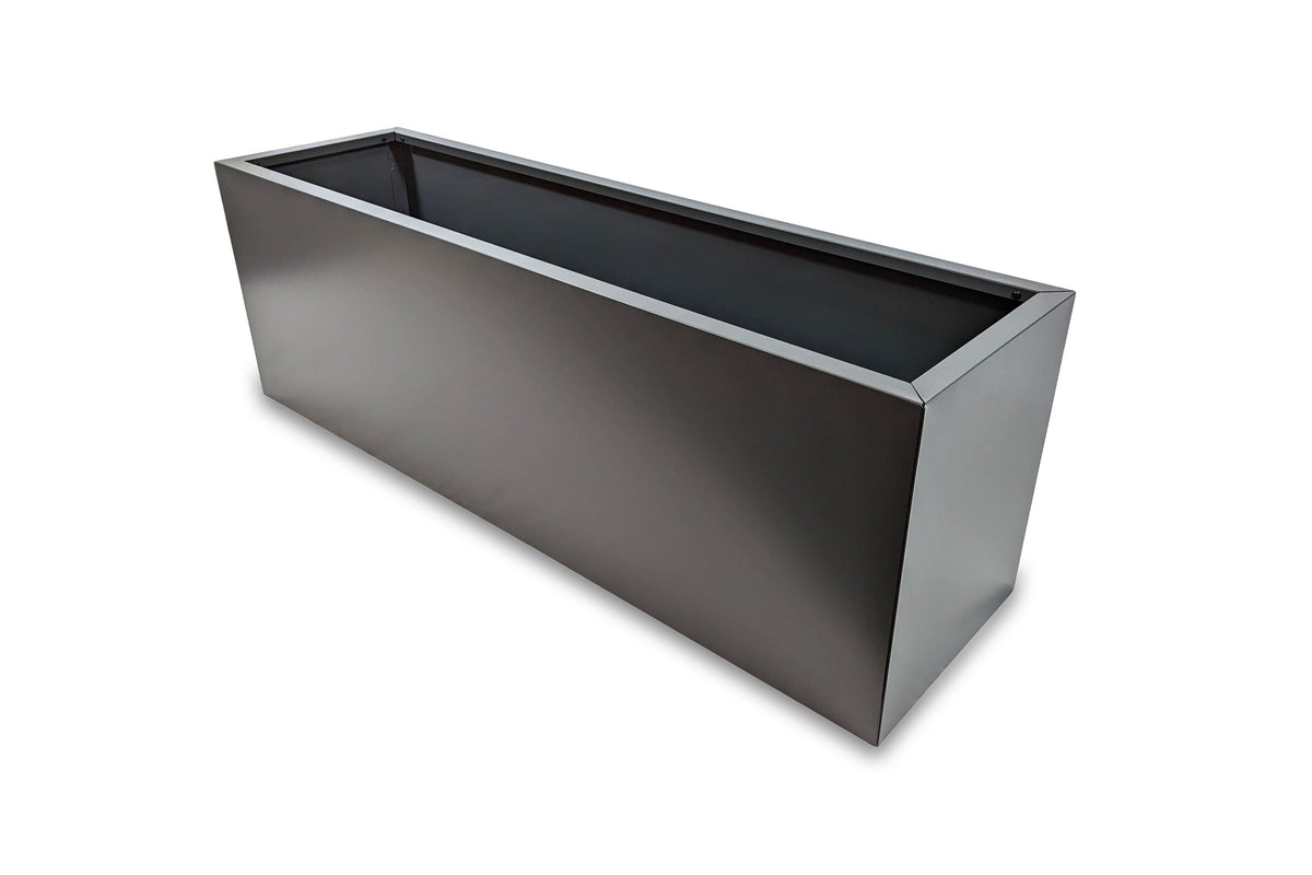 Greenlife Metal Designer Planter Box with Base 1200 x 340 x 400mm Charcoal