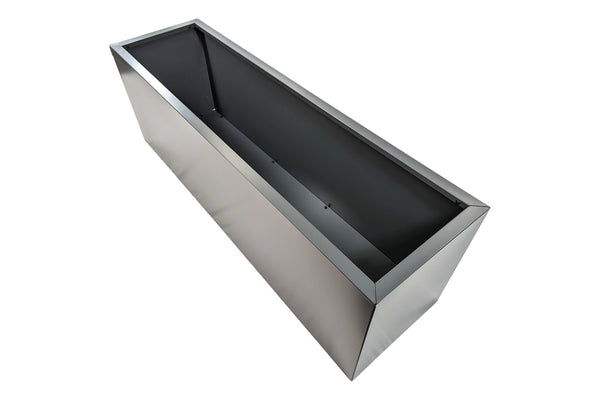 Greenlife Metal Designer Planter Box with Base 1200 x 340 x 400mm Charcoal