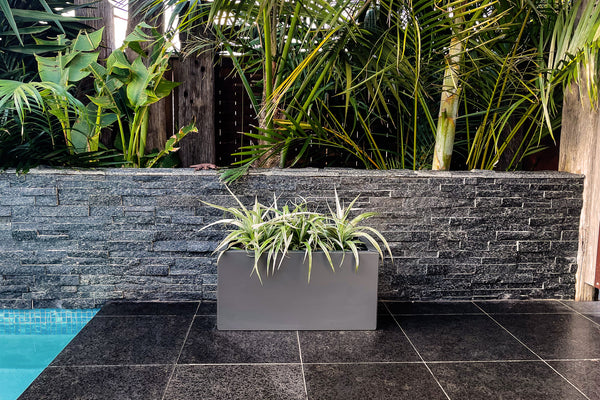 Greenlife Metal Designer Planter Box with Base 600 x 300 x 300mm Charcoal