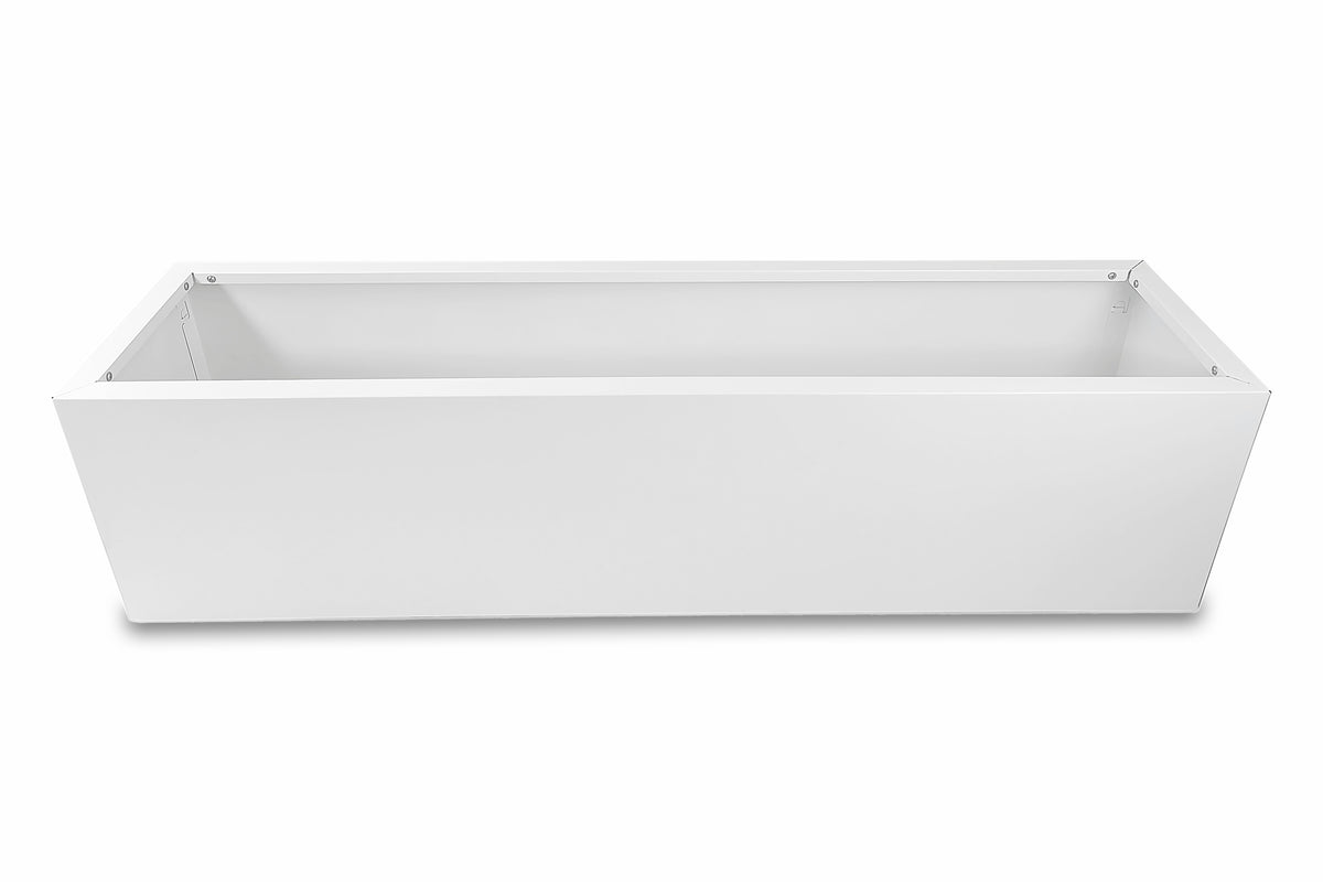 Greenlife Metal Designer Planter Box with Base 1200L x 300W x 300H Vibrant White
