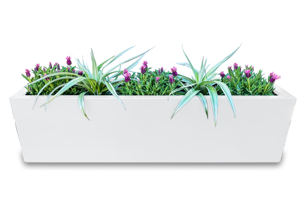 Greenlife Metal Designer Planter Box with Base 1200L x 300W x 300H Vibrant White