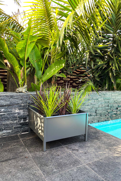 Greenlife Square Leg Designer Raised Planter Box 600 x 600 x 380mm - Charcoal