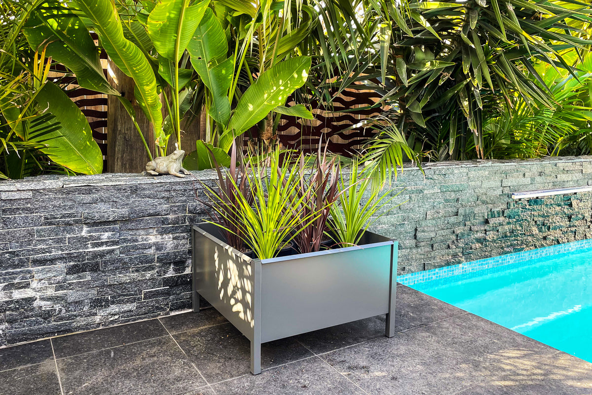 Greenlife Square Leg Designer Raised Planter Box 600 x 600 x 380mm - Charcoal