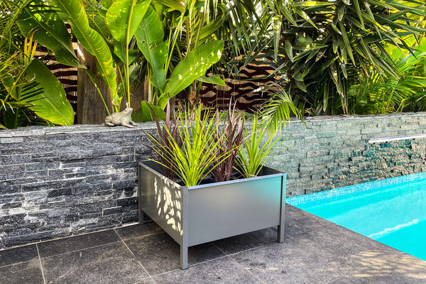 Greenlife Square Leg Designer Raised Planter Box 600 x 600 x 380mm - Charcoal