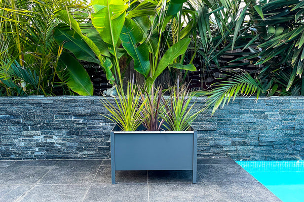 Greenlife Square Leg Designer Raised Planter Box 600 x 600 x 380mm - Charcoal
