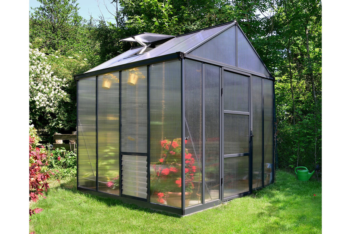 Maze Glory Premium Polycarbonate Greenhouse 8' x 8' Grey (2.5m x 2.5m)