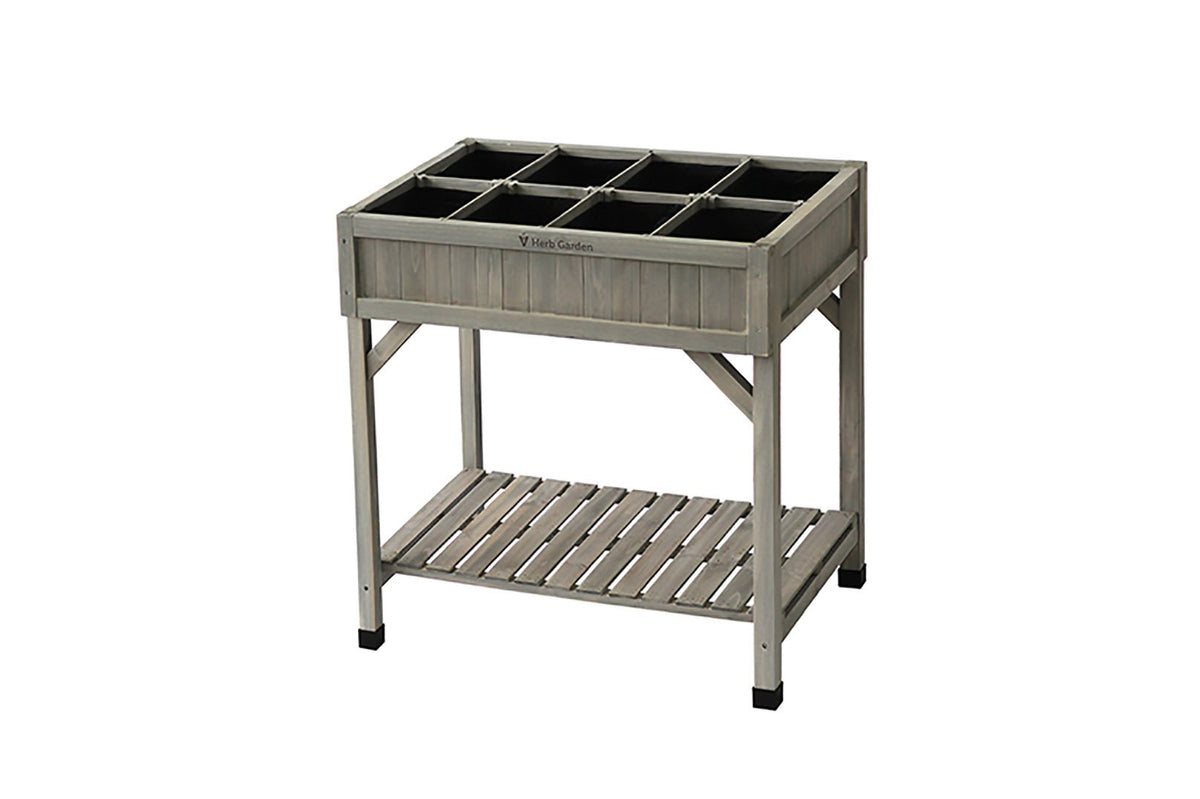 VegTrug Wooden Herb Garden Raised Planter - Grey Wash
