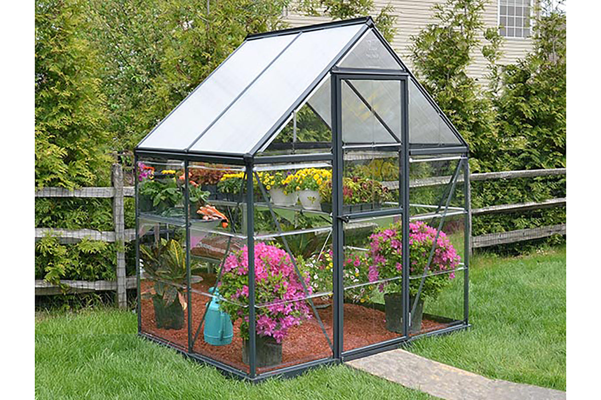 Maze Hybrid Polycarbonate Greenhouse 6' x 4' Grey (1.9m x 1.3m)