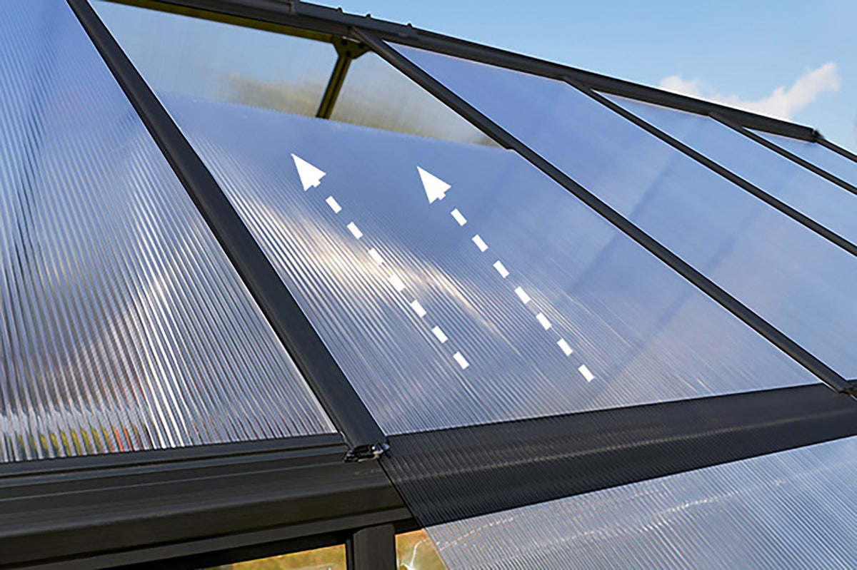 Maze Hybrid Polycarbonate Greenhouse 6' x 10' Grey (1.9m x 3.1m)