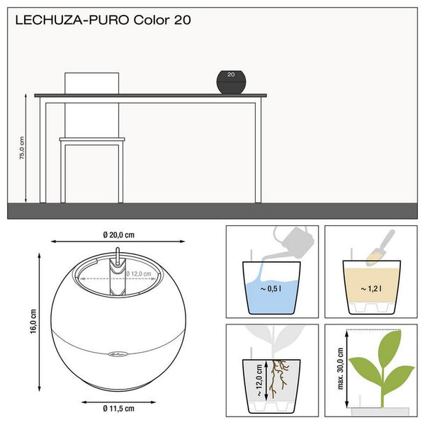 Lechuza Self-Watering Pot - PURO Color 20