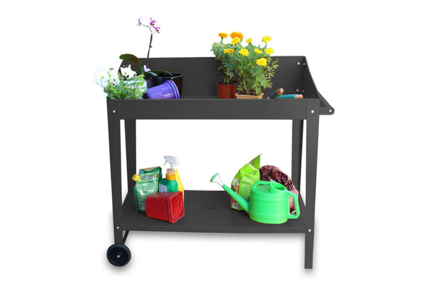 Greenlife Sturdy Mobile Potting Bench - 1000 x 550 x 1010mm - Charcoal
