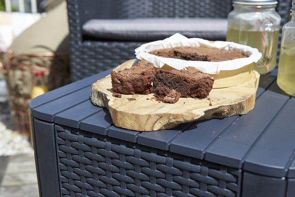 Keter Luzon Flat Wicker 44L Outdoor Storage Box Table - Anthracite