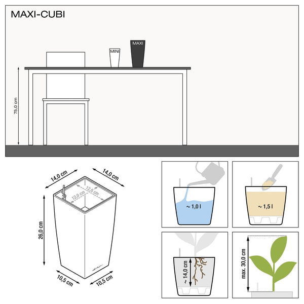 Lechuza Self Watering Pot - MAXI CUBI 14
