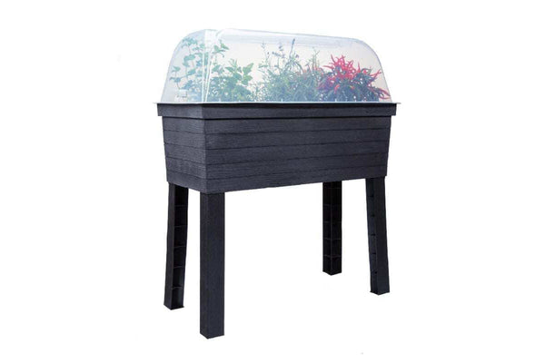 URBAN Plastic Raised Garden Planter & Cloche Cover 870H x 750W x 370D - Brown
