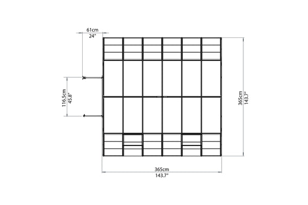 Maze Americana Premium Polycarbonate Greenhouse 12' x 12'