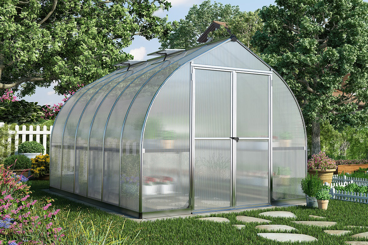 Maze Bella Premium Polycarbonate Greenhouse 8' x 12' (2.5m x 3.7m)