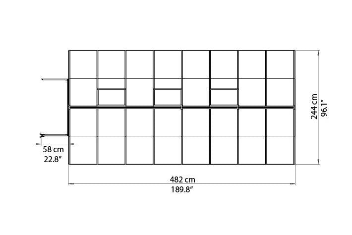 Maze Bella Premium Polycarbonate Greenhouse 8' x 16' (2.5m x 4.9m)