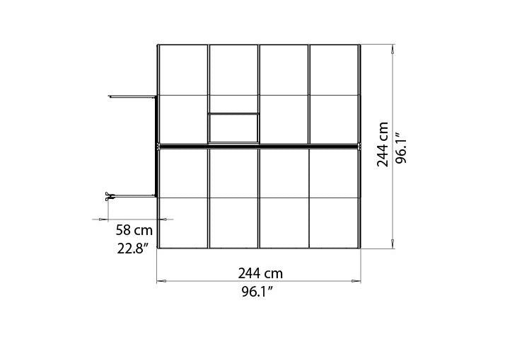Maze Bella Premium Polycarbonate Greenhouse 8' x 8' (2.5m x 2.5m)
