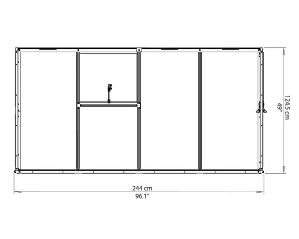 Maze Lean-To Premium Polycarbonate Greenhouse 8' x 4'