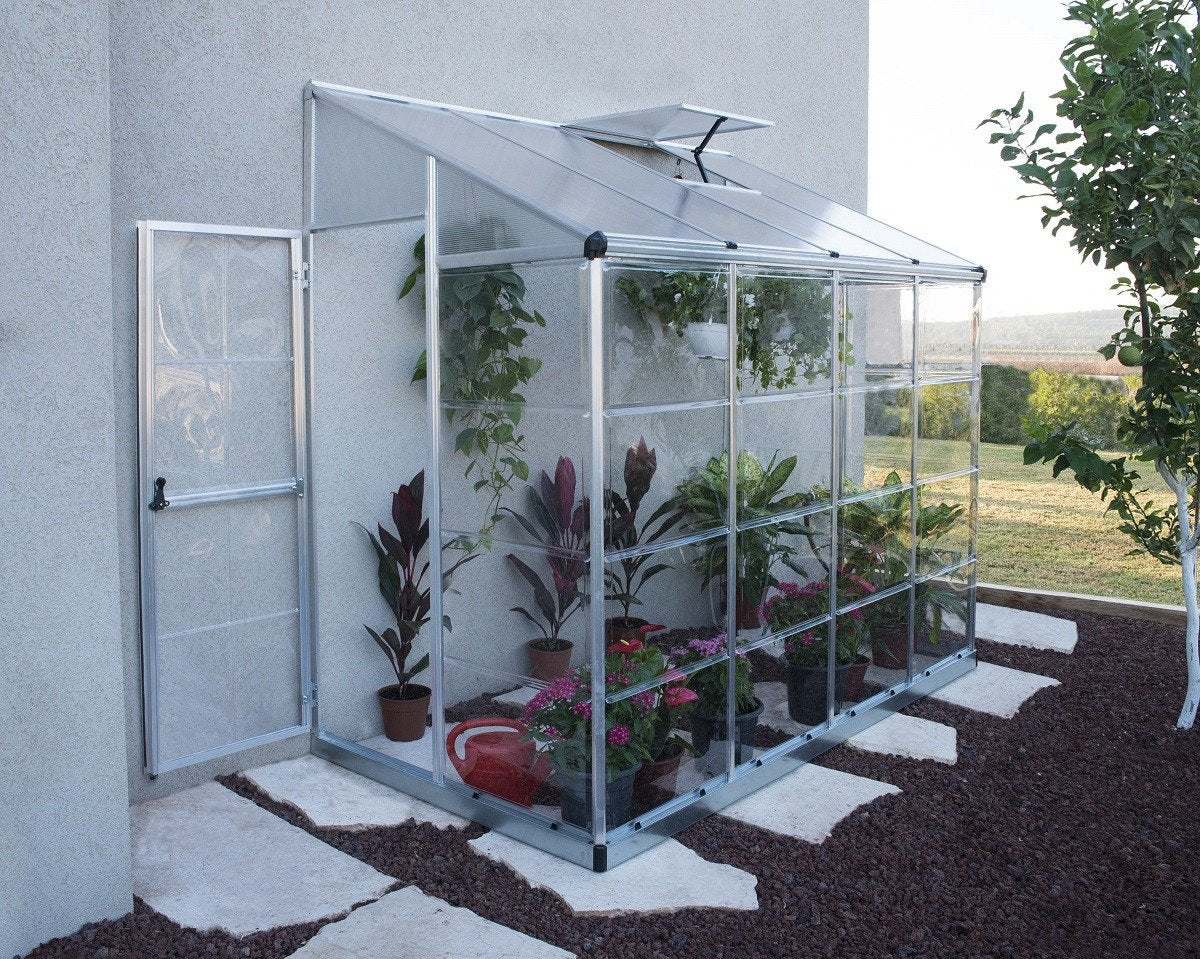 Maze Lean-To Premium Polycarbonate Greenhouse 8' x 4' (2.5m x 1.3m)