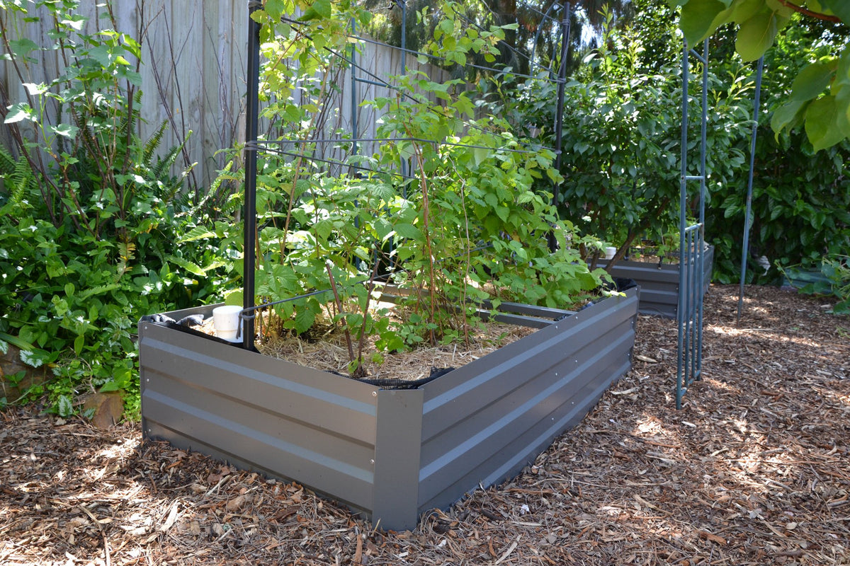 Greenlife Premium Large Raised Garden Bed with 4 Support Braces 1800 x 900 x 450mm Slate Grey