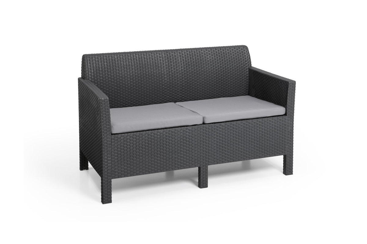 Keter Orlando Lounge Set with Storage Table and Cushions - Graphite