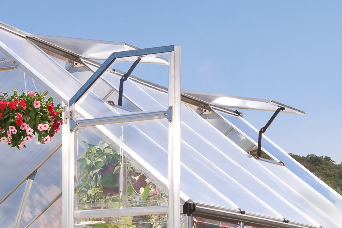 Maze Balance Polycarbonate Greenhouse 8' x 12' Silver (2.5m x 3.7m)