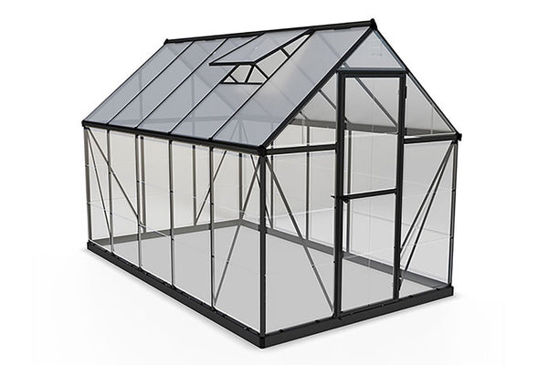 Maze Hybrid Premium Polycarbonate Greenhouse 6' x 10' - Grey Powdercoat