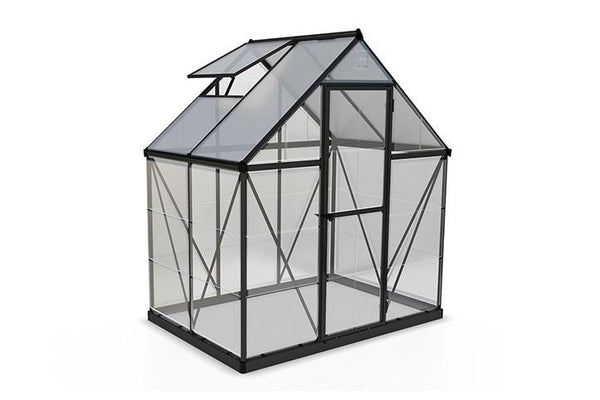 Maze Hybrid Premium Polycarbonate Greenhouse 6' x 4' - Grey Powdercoat