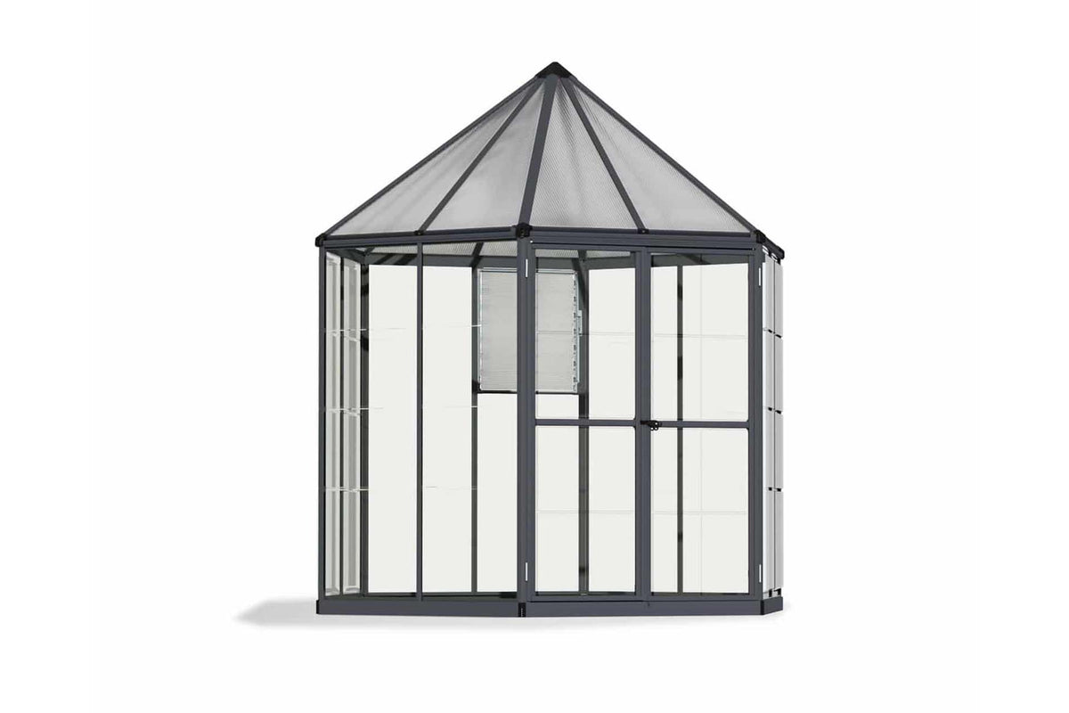 Maze Oasis Hex Polycarbonate Greenhouse 8' Grey (2.5m x 2.2m)