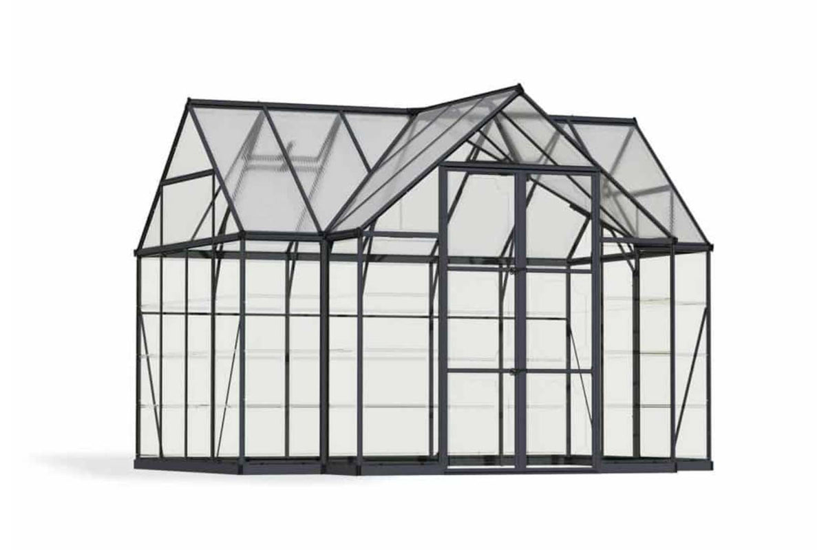 Maze Victory Premium Polycarbonate Greenhouse Grey (3.7m x 3.1m)
