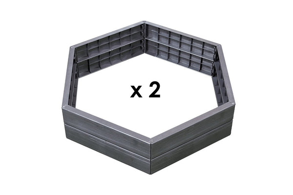 2x HEX ERGO Recycled Plastic Raised Garden Bed