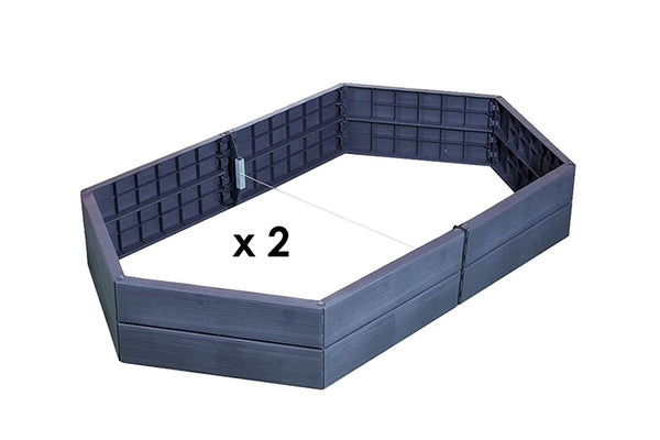 2x HEX ERGO Recycled Plastic Large Raised Garden Bed